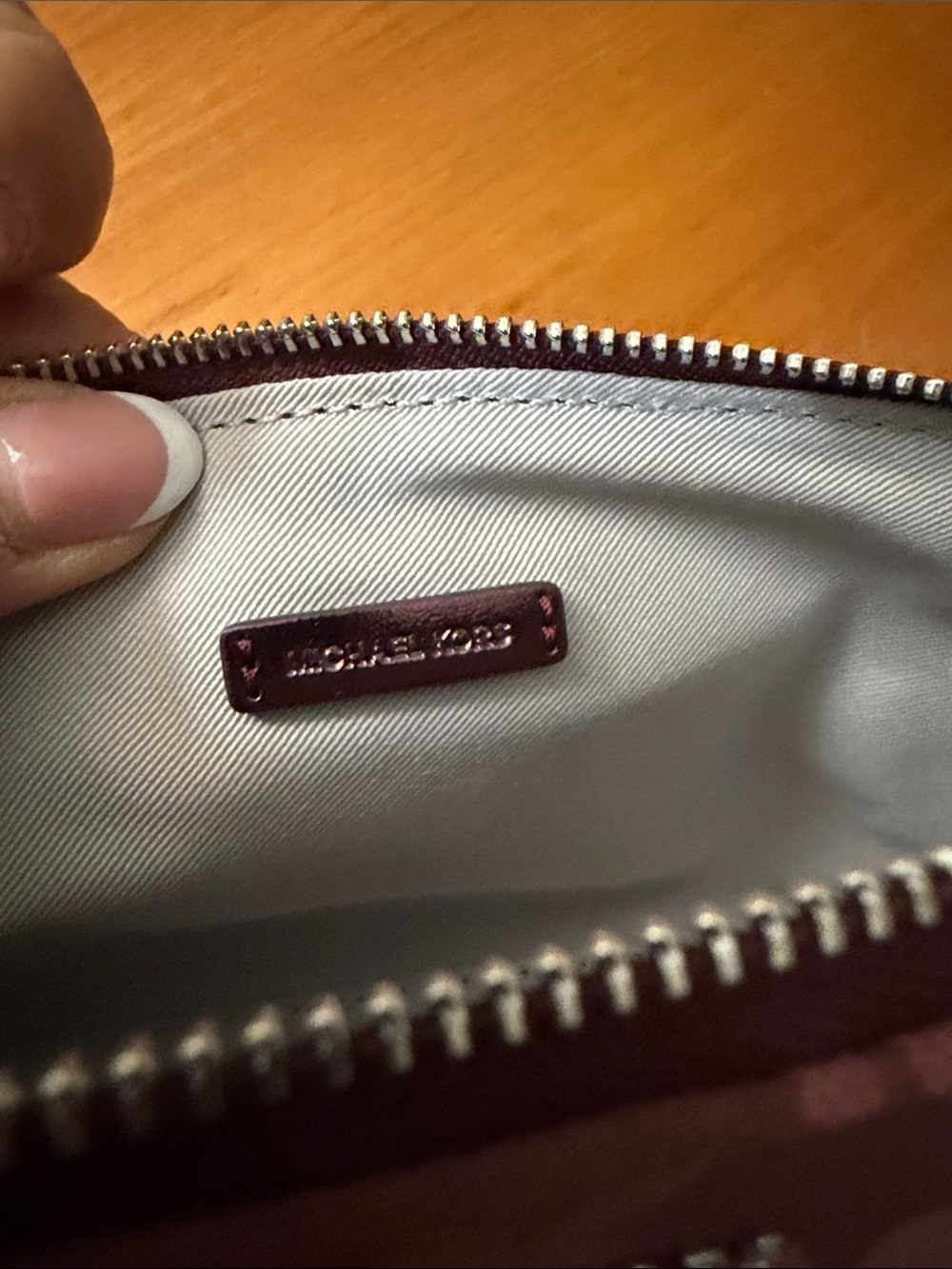 Michael Kors Oxblood MK Logo Cosmetic Case - Picture 13 of 14